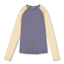 Baserange Gene Long Sleeve Tee - Amber Blue/Beige