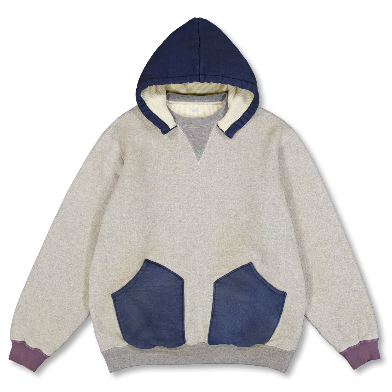 A.PRESSE Vintage Attached Hood Sweat Parka Oatmeal | Nitty Gritty