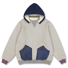 A.PRESSE Vintage Attached Hood Sweat Parka - Oatmeal