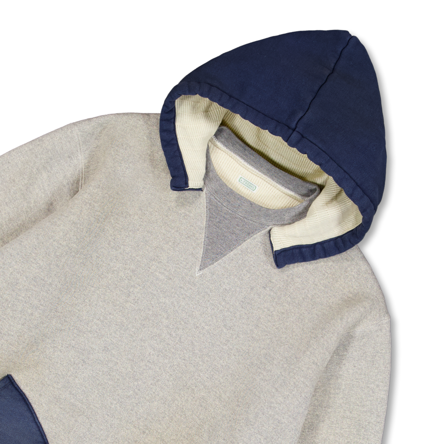 A.PRESSE Vintage Attached Hood Sweat Parka Oatmeal | Nitty Gritty