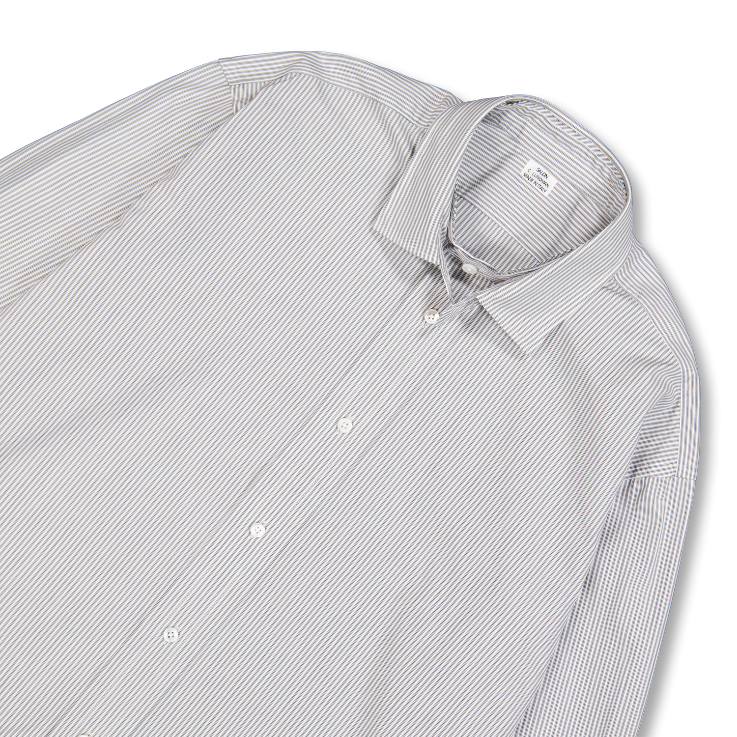 Salon C. Lundman Double Collar Shirt Fine Blue Stripe | Nitty Gritty