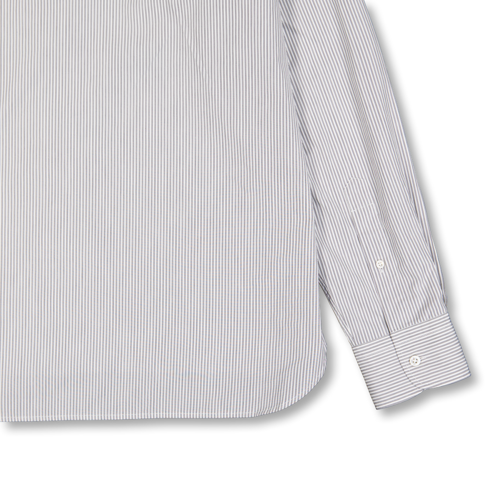 Salon C. Lundman Double Collar Shirt Fine Blue Stripe | Nitty Gritty
