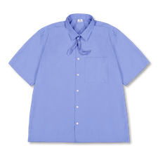 Salon C. Lundman Short Sleeve Shirt With Necklace - Clear Blue