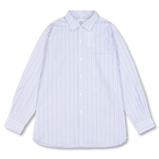 Nanamica Regular Collar Stripe Wind Shirt - Sax