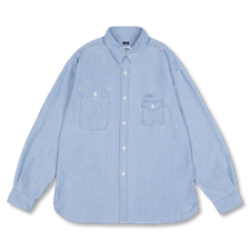 Nanamica Regular Collar Chambray Shirt - Light Indigo