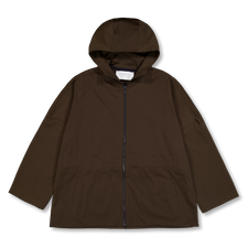 Harris Wharf London Hooded Drawstring Jacket Light Technic - Dark Brown