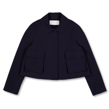 Harris Wharf London Cropped Raglan Jacket Scuba - Navy Blue