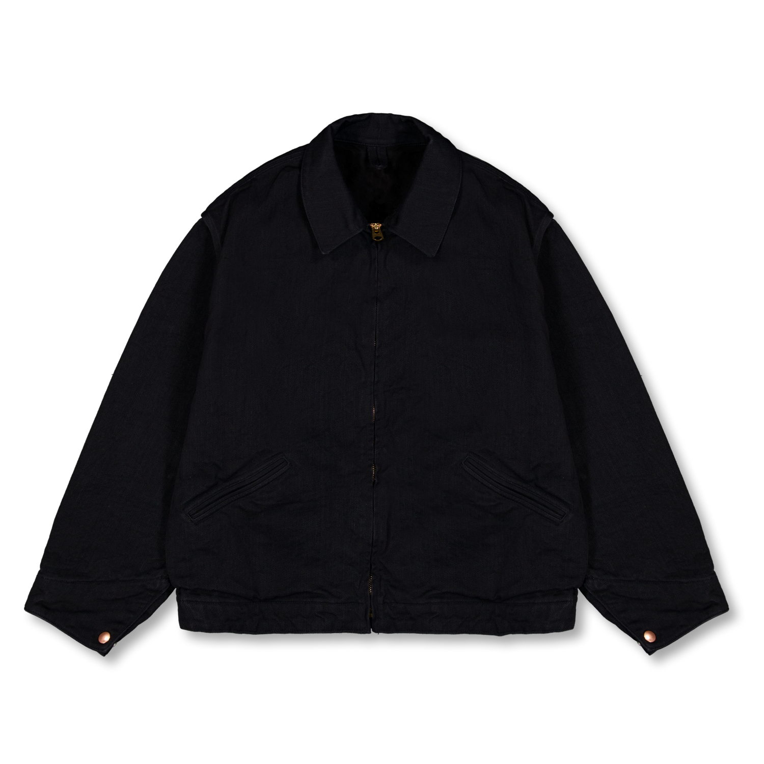 COMOLI Black Denim Zip Short Jacket Black | Nitty Gritty