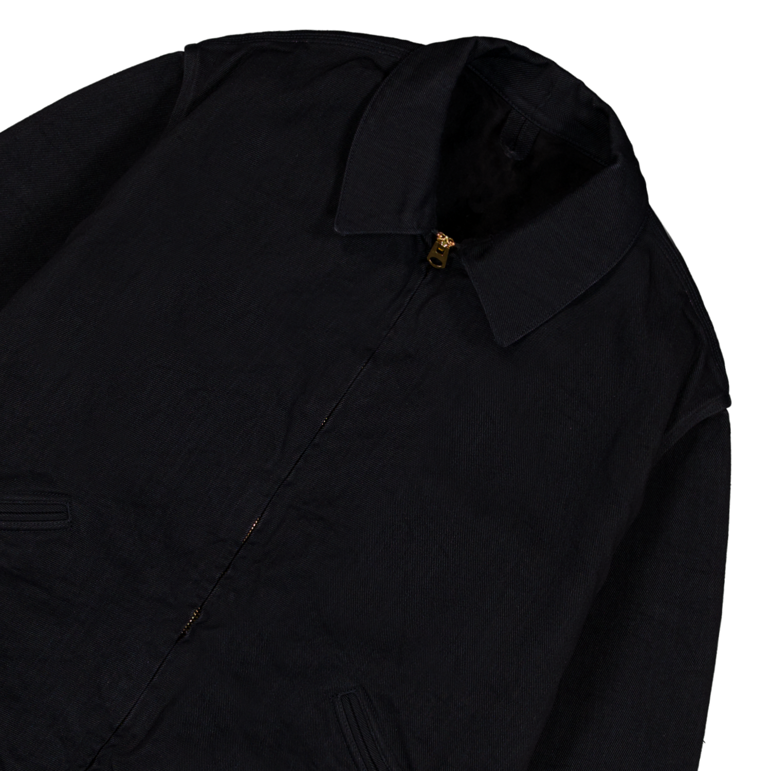 COMOLI Black Denim Zip Short Jacket Black | Nitty Gritty
