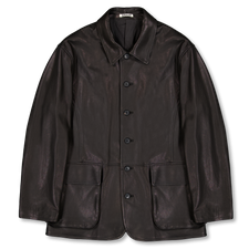 Auralee Textured Lamb Leather Blouson - Black