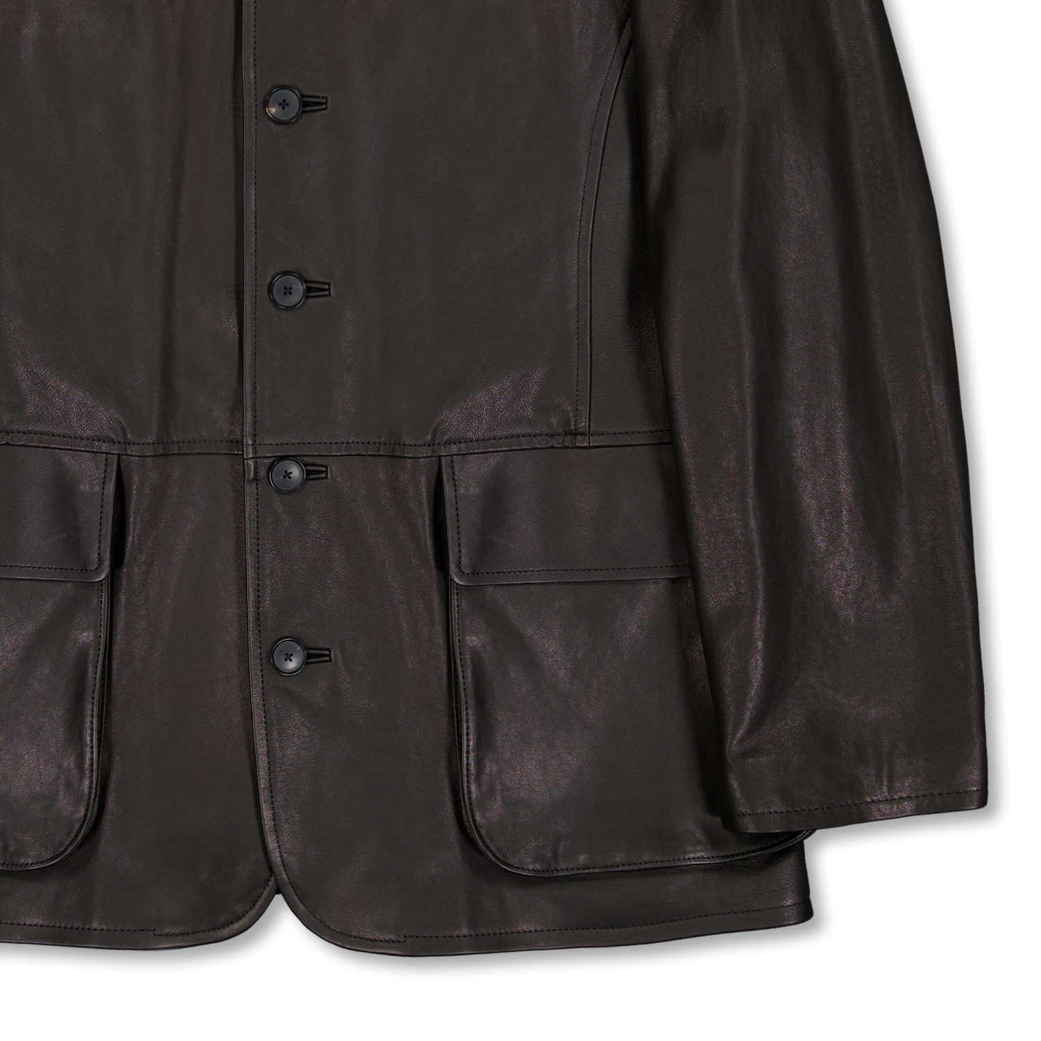 Auralee Textured Lamb Leather Blouson Black | Nitty Gritty