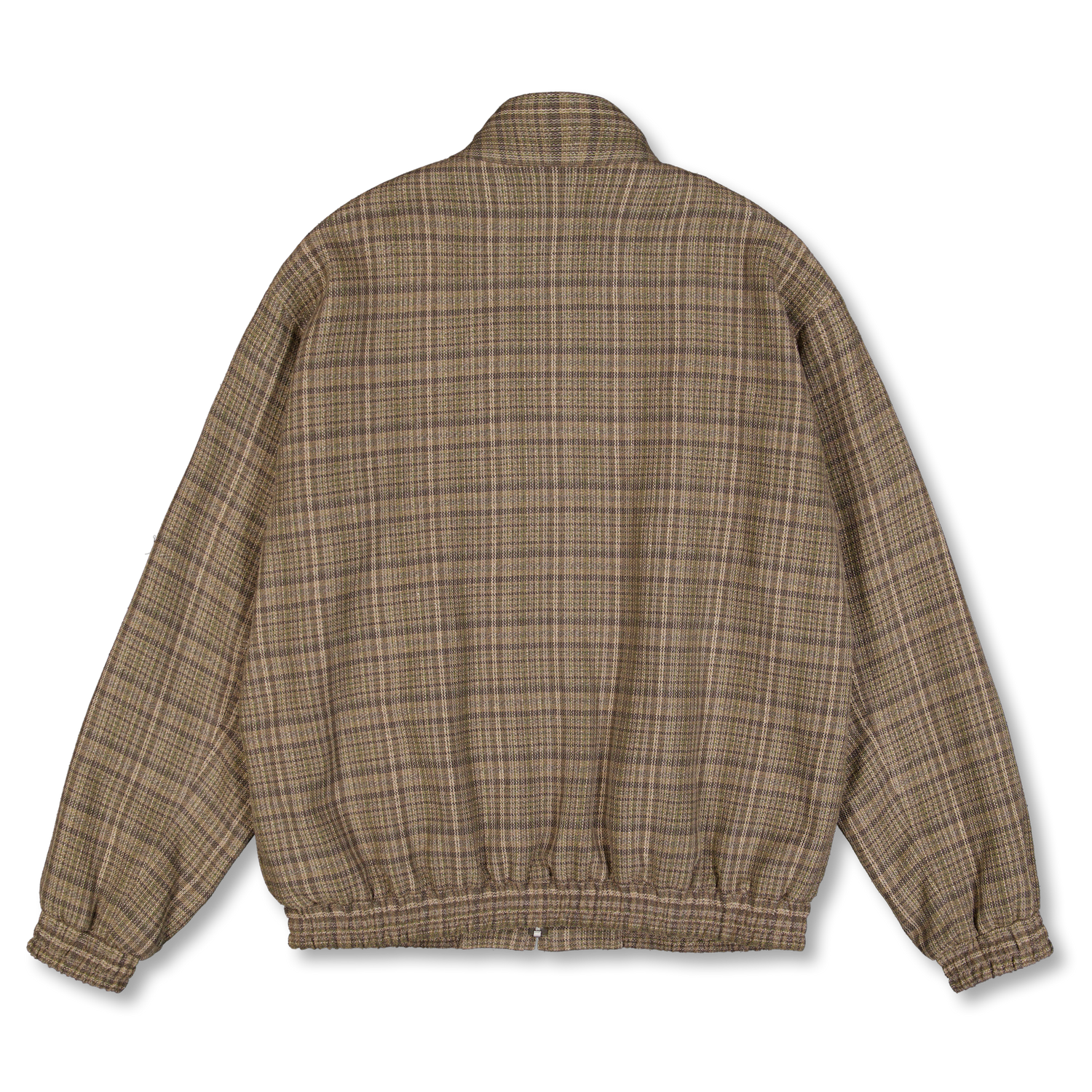 Auralee Silk Linnen Nep Check Zip Blouson Dark Brown Check | Nitty 