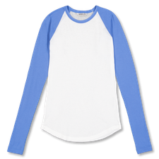 Auralee Super High Gauge Sheer Rib Raglan P/O - White X Blue