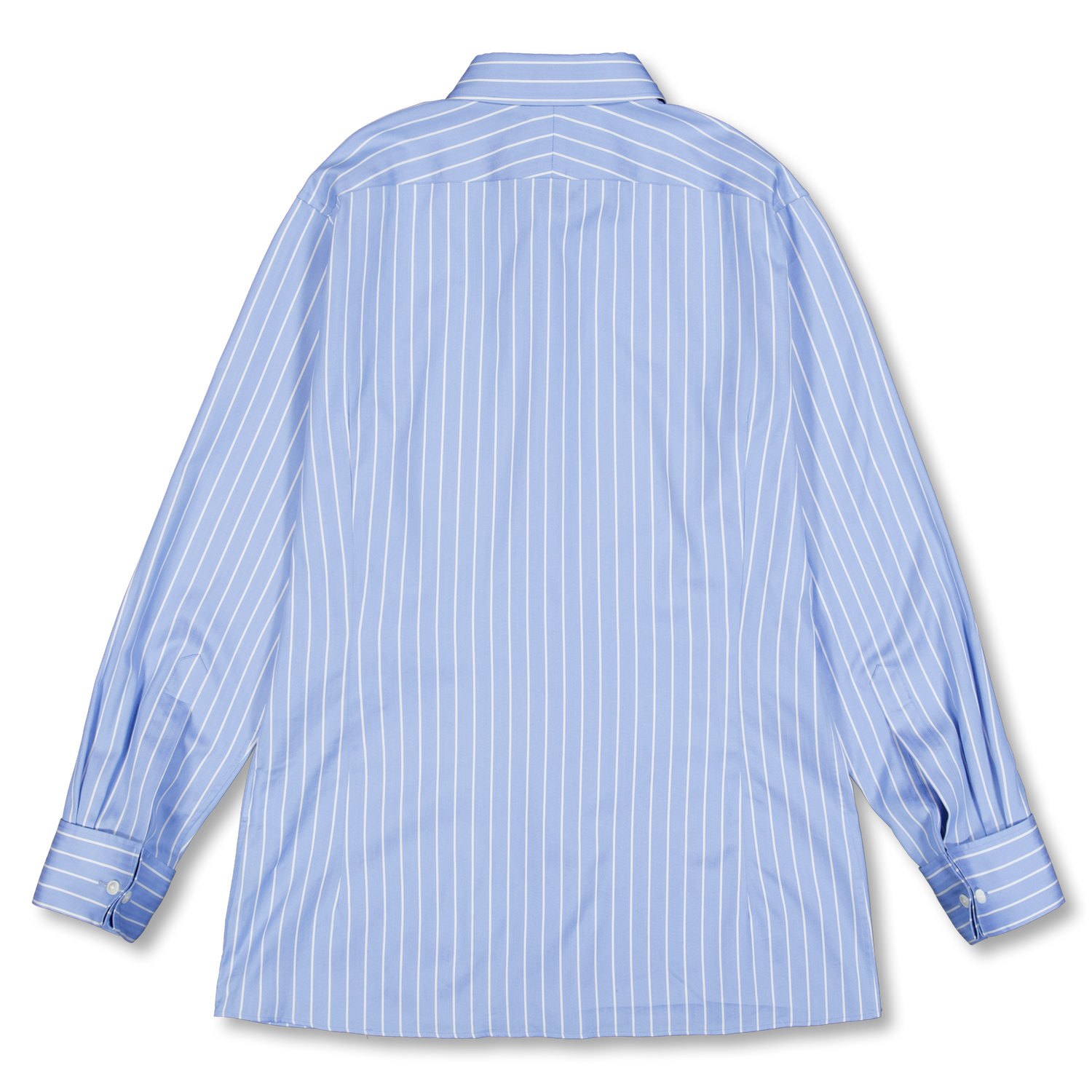 Auralee Cotton Silk Stripe Double-Cuff Shirt Sax Blue Stripe