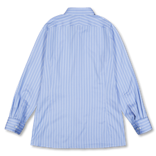Auralee Cotton Silk Stripe Double-Cuff Shirt Sax Blue Stripe