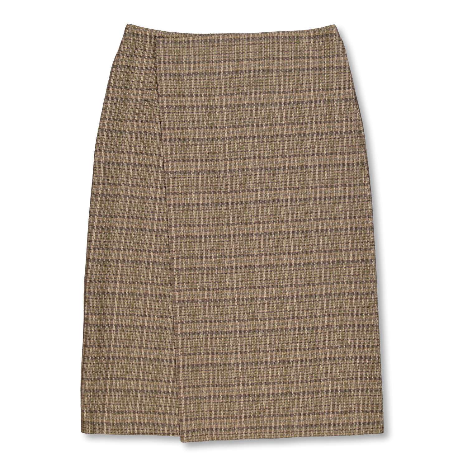 Auralee Silk Linnen Nep Check Wrap Skirt Dark Brown Check | Nitty