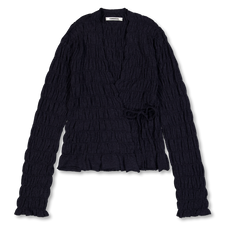 Cordera Merino Wool Gathered Cardigan - Anthracite