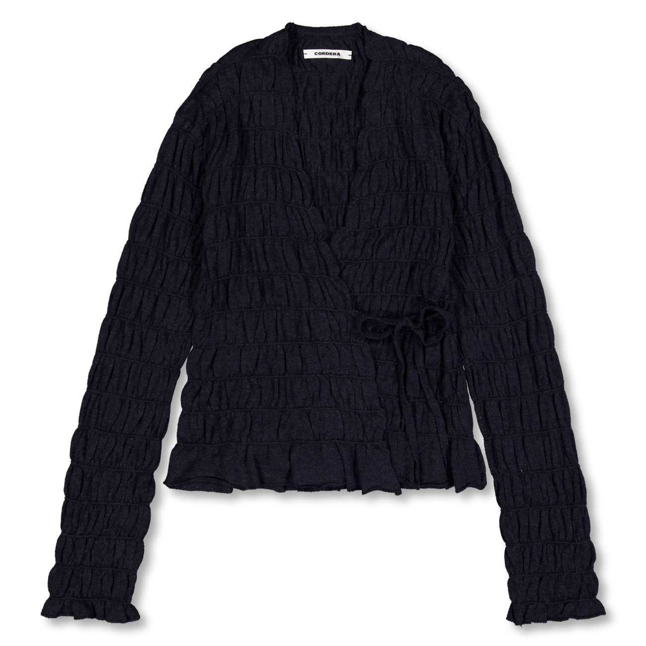 Cordera Merino Wool Gathered Cardigan Anthracite | Nitty Gritty