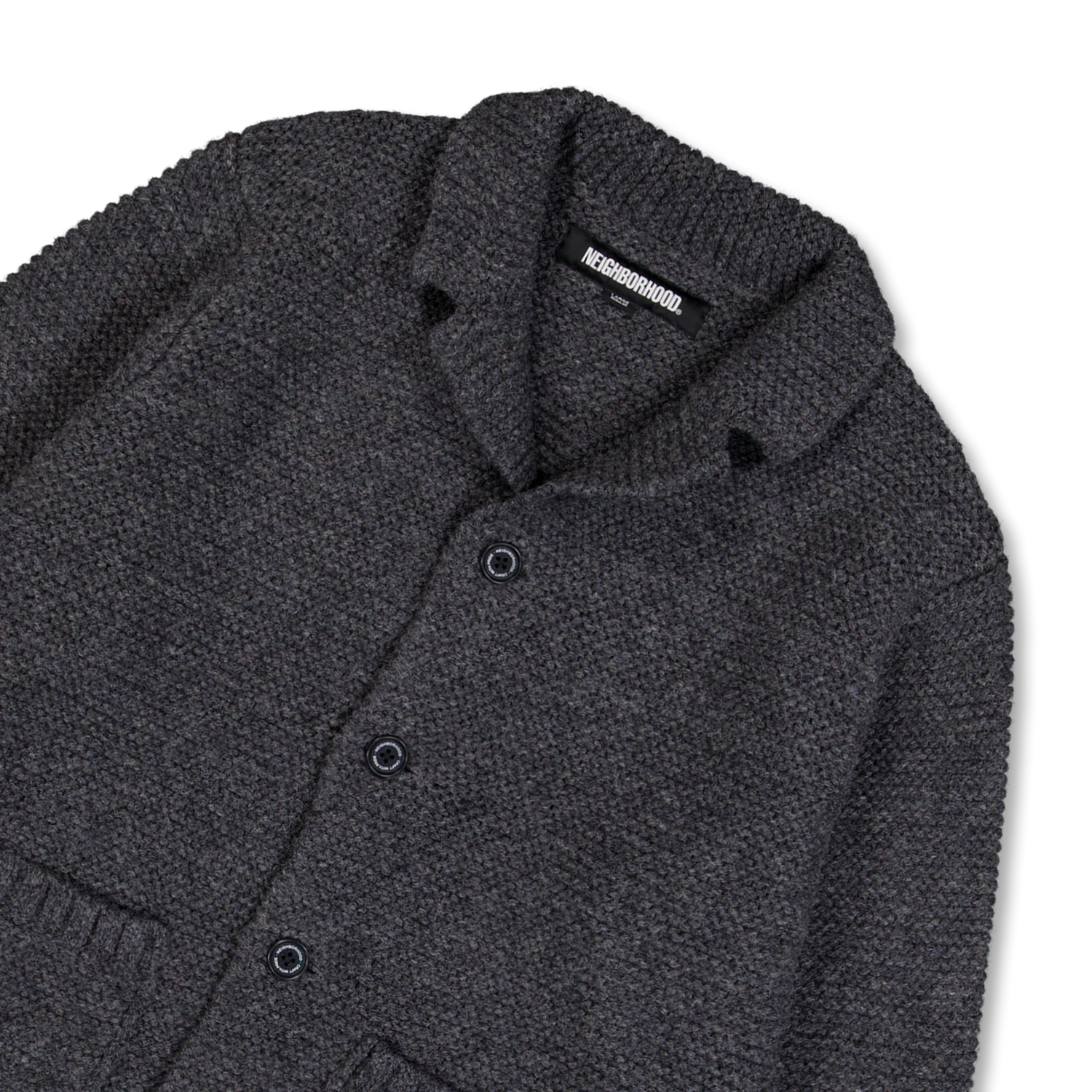 Neighborhood Shetland Knit Jacket Charcoal | Nitty Gritty
