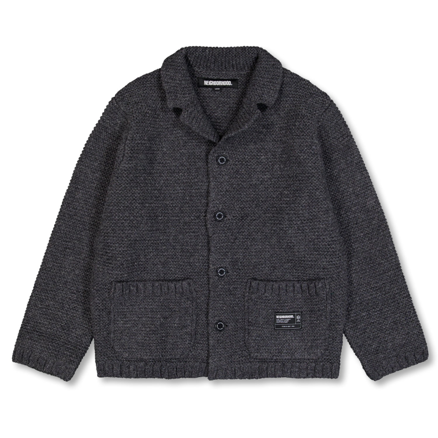 Neighborhood Shetland Knit Jacket Charcoal | Nitty Gritty