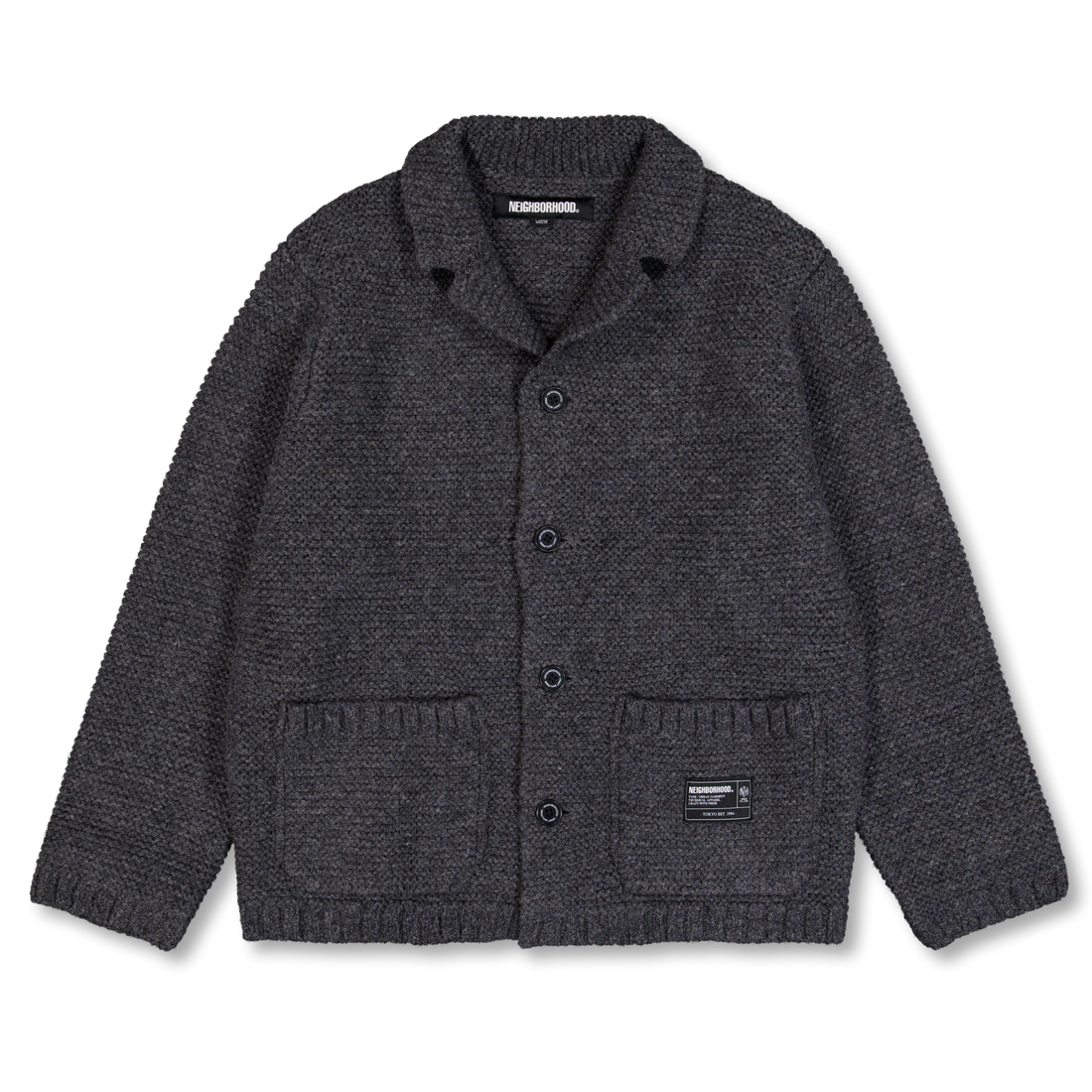 トップス NEIGHBORHOOD SHETLAND KNIT JACKET Neighborhood Shetland Knit Jacket Charcoal | Nitty Gritty