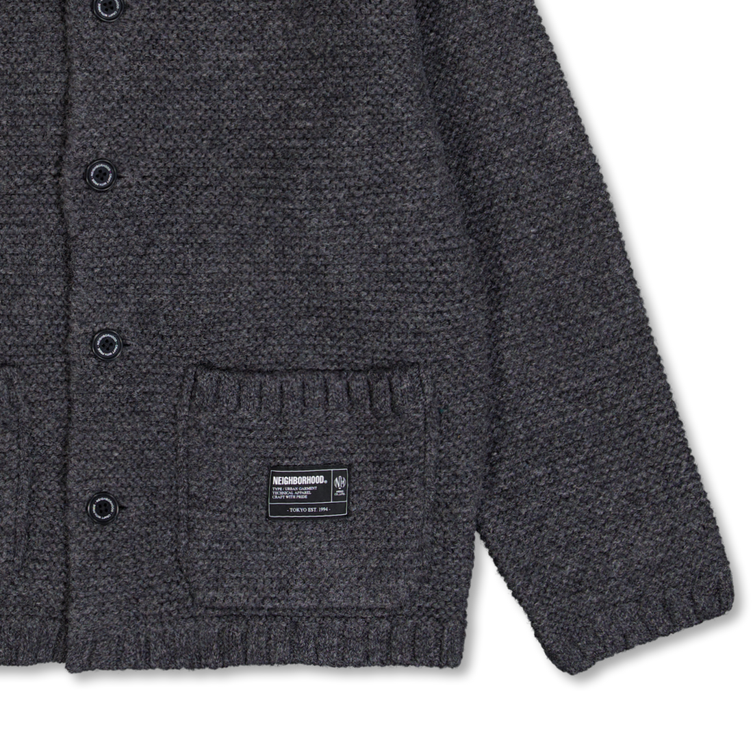 Neighborhood Shetland Knit Jacket Charcoal | Nitty Gritty