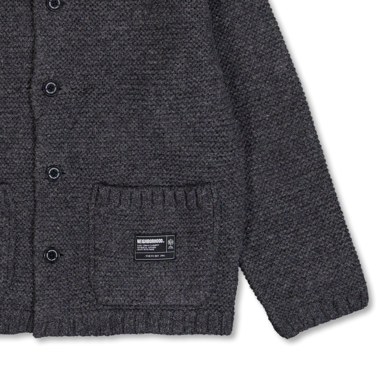 Neighborhood Shetland Knit Jacket Charcoal | Nitty Gritty
