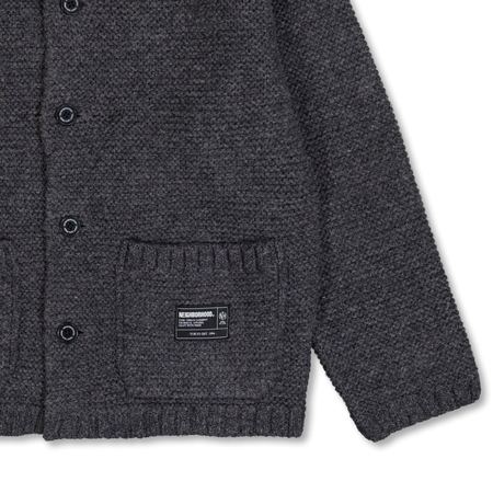 トップス NEIGHBORHOOD SHETLAND KNIT JACKET Neighborhood Shetland Knit Jacket Charcoal | Nitty Gritty