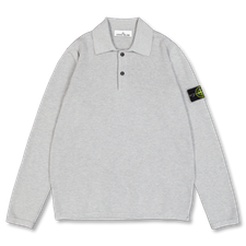 Stone Island Micro Stitch Polo Knit 5100024 - Melange Pearl Grey