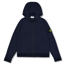 Stone Island Organic Cotton Knit Zip Hoodie 5100050 - Navy Blue