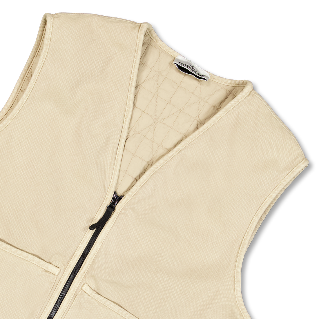 Stone Island Garment Dyed Panama Cotton Vest 6100007 Desert