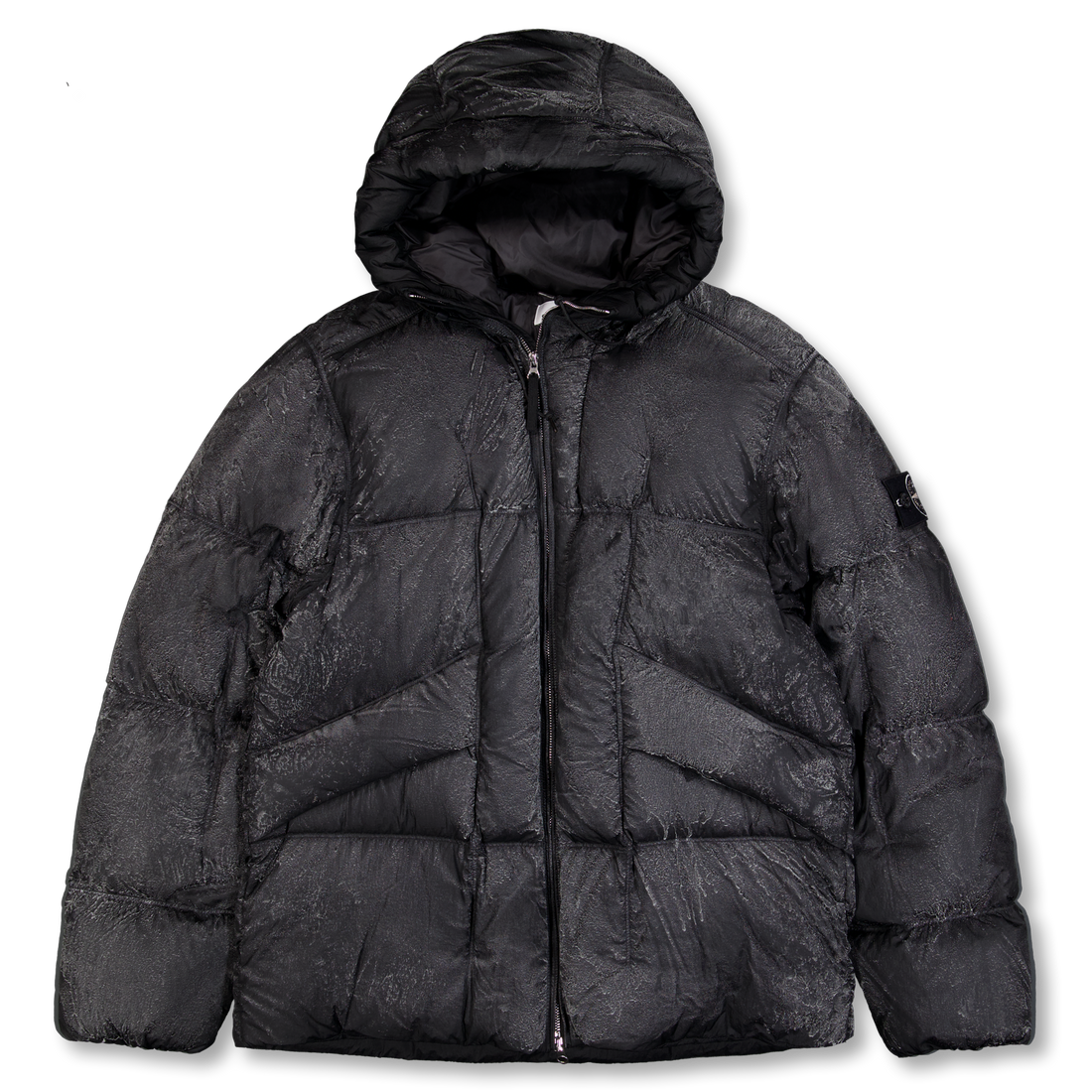 Stone Island Hand Sprayed Reflective Down Jacket - 4100062 Black