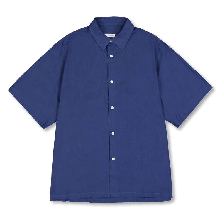 Kaptain Sunshine Plain SS Shirt Super Light Cotton Gauze Indigo