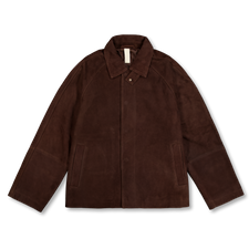 Sunflower                                          Short Raglan Suede Jacket - Dark Brown