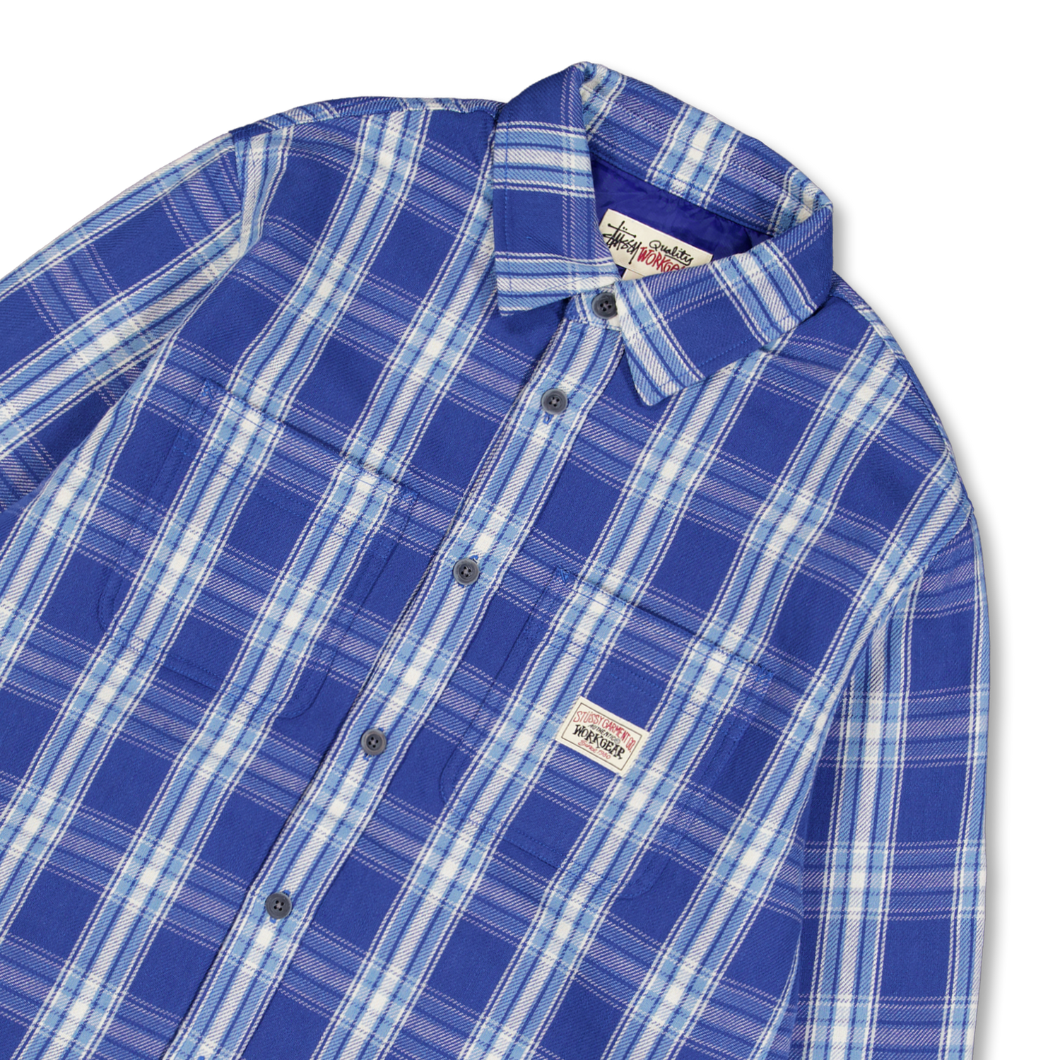 Stüssy Lau Plaid Shirt Jacket Blue | Nitty Gritty