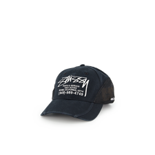 Stüssy LP Service Mesh Strapback Cap - Black