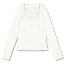 mfpen Deep Henley - Off White Stripe