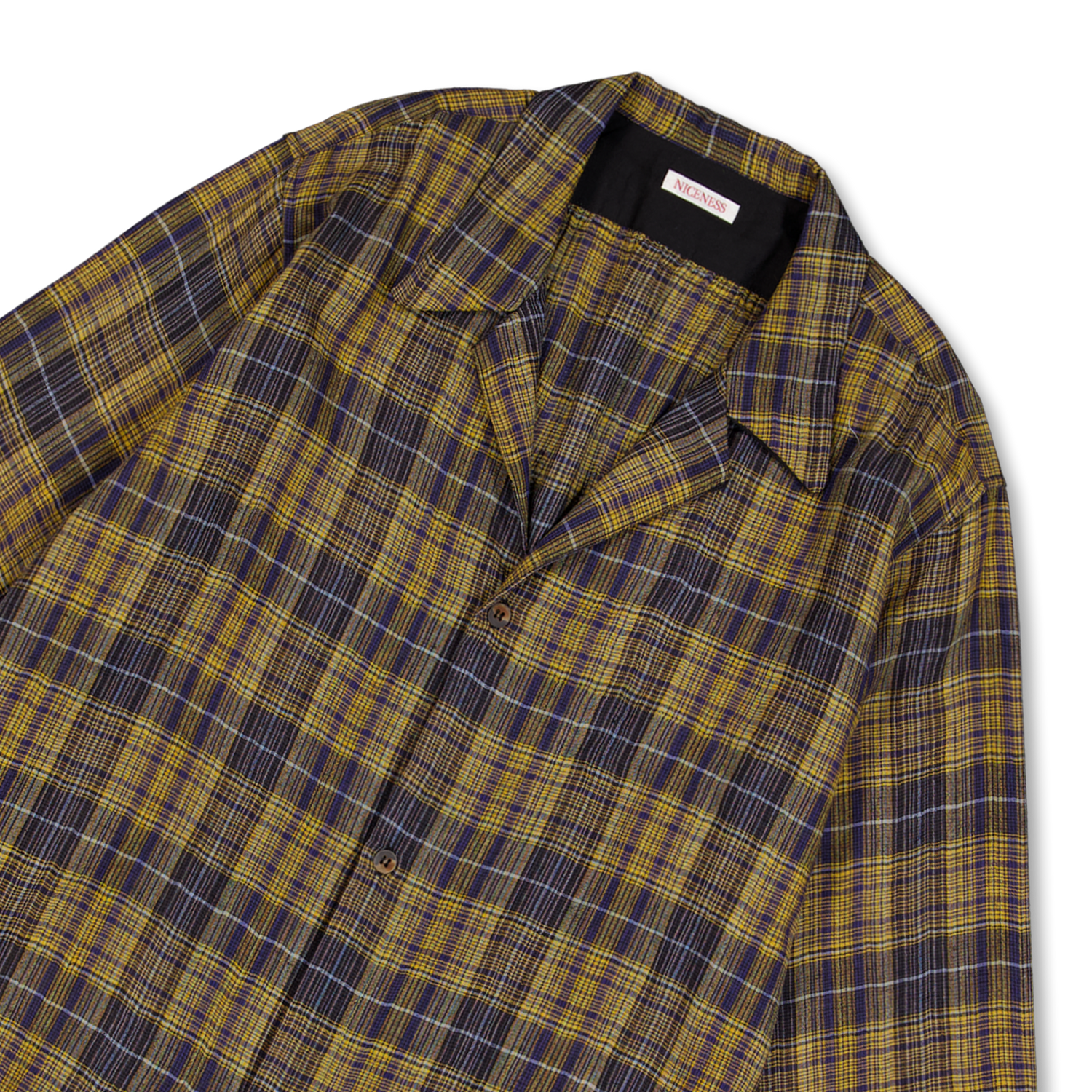Niceness THOM Open Collar Jacket Shirt Yellow | Nitty Gritty