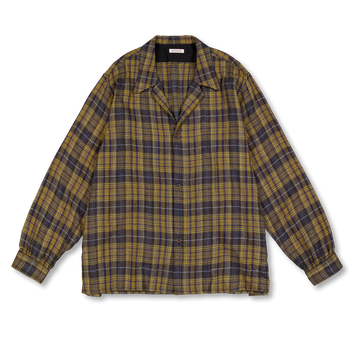トップス NICENESS THOM OPEN COLLAR JACKET SHIRT L Niceness THOM Open Collar Jacket Shirt Yellow | Nitty Gritty
