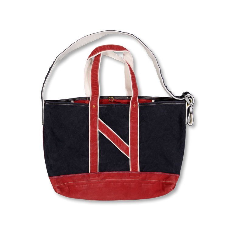 バッグ NICENESS L.LESH SHOULDER TOTE BAG CANVAS Niceness L.LESH Aged Effect NN Shoulder Tote Bag Black X Red