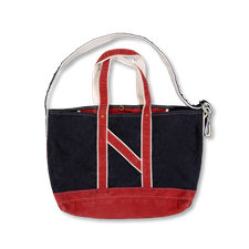 Niceness L.LESH Aged Effect NN Shoulder Tote Bag - Black X Red