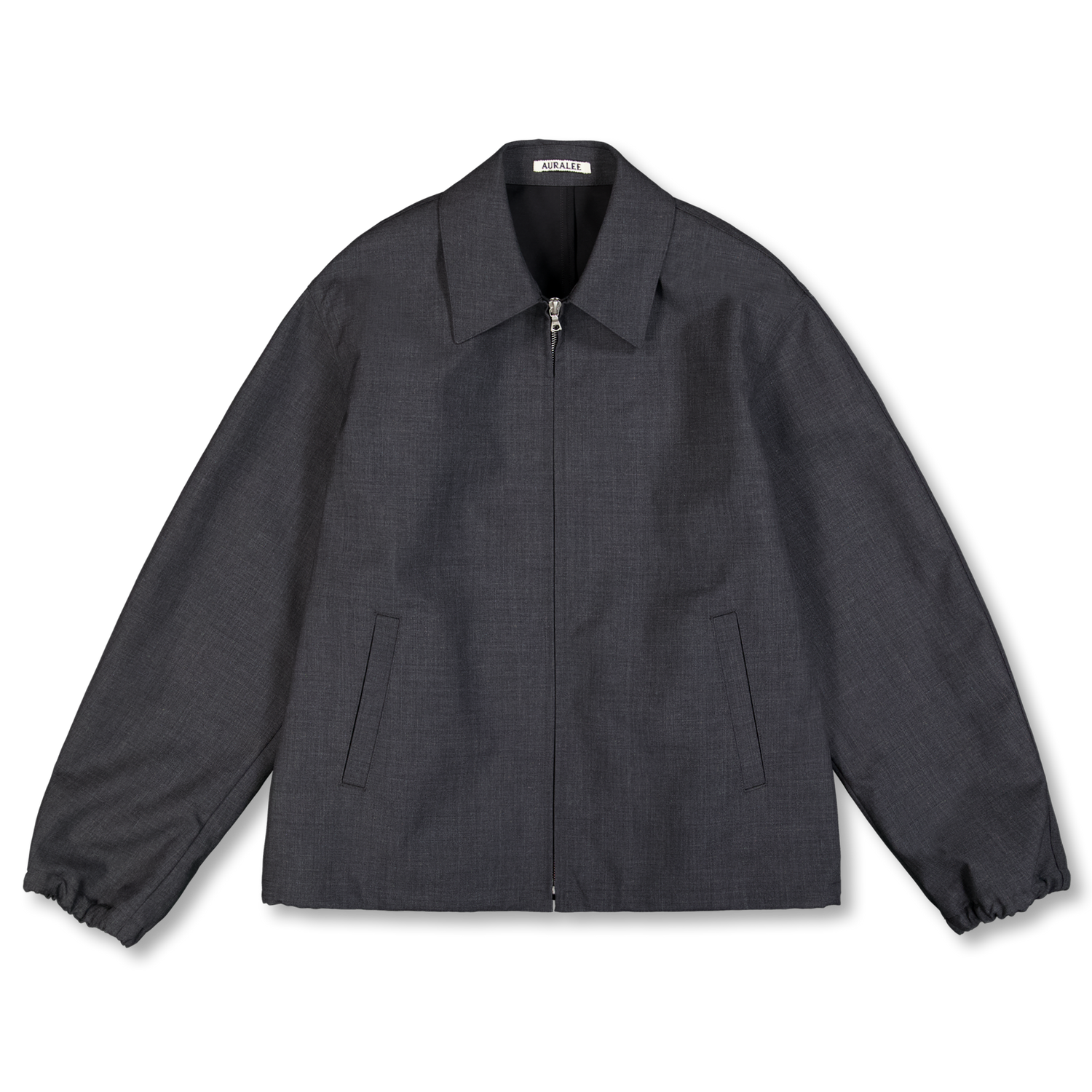 Auralee Bonded Tropical Wool Zip Blouson Top Charcoal | Nitty Gritty