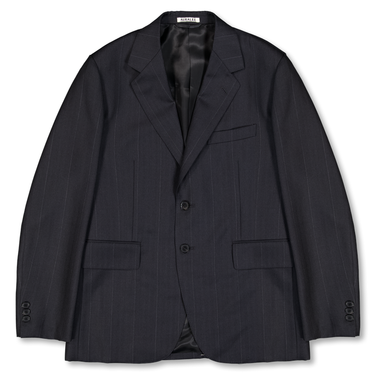 Auralee Bluefaced Wool Jacket Charcoal Navy | Nitty Gritty