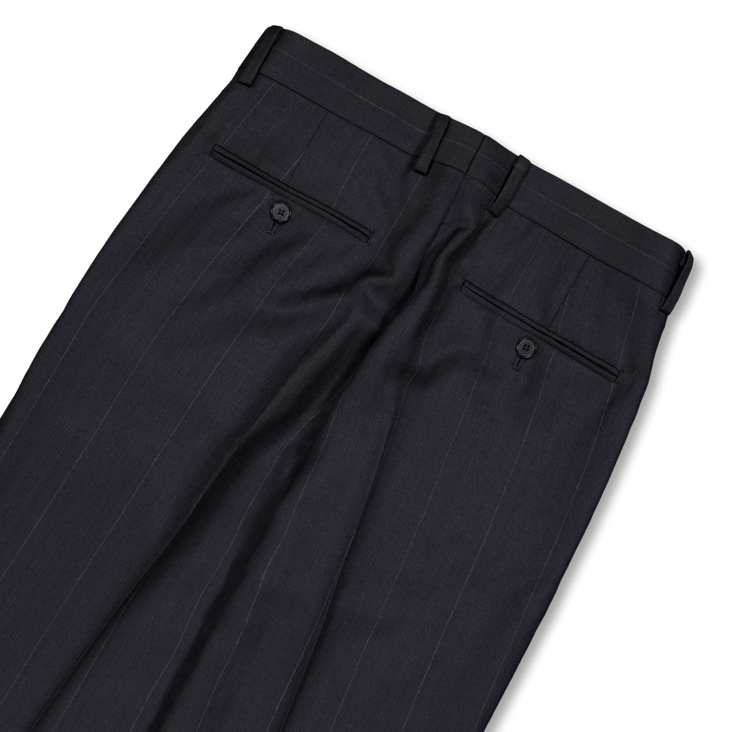 Auralee Bluefaced Wool Two-Tucked Slacks Charcoal Navy | Nitty Gritty