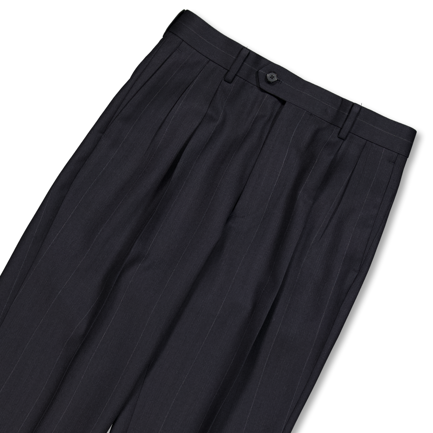 Auralee Bluefaced Wool Two-Tucked Slacks Charcoal Navy | Nitty Gritty