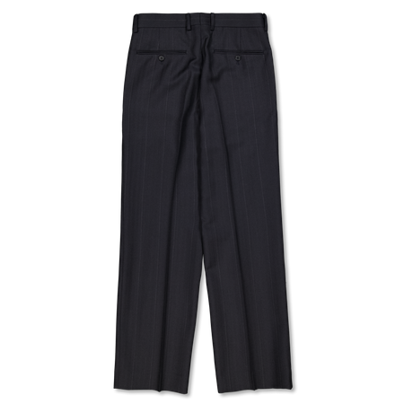 Auralee Bluefaced Wool Two-Tucked Slacks Charcoal Navy | Nitty Gritty