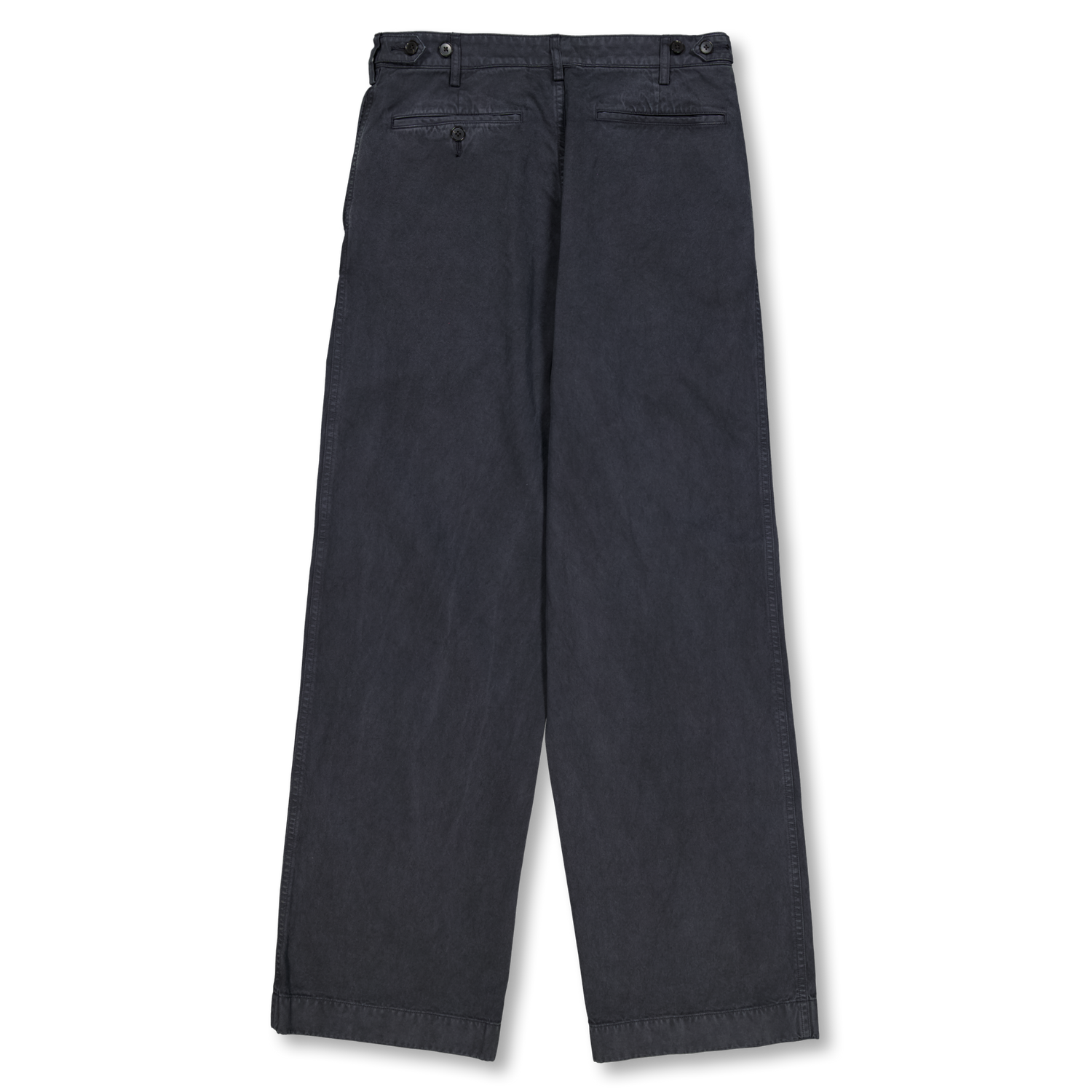 Auralee Garment-Dyed Finx Light Chino One-Tuck Wide Pant Black