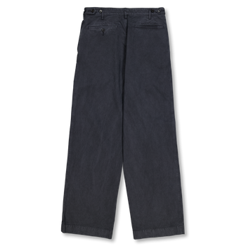 Auralee Garment-Dyed Finx Light Chino One-Tuck Wide Pant Black