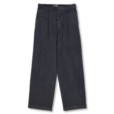 Auralee Garment-Dyed Finx Light Chino One-Tuck Wide Pant - Black