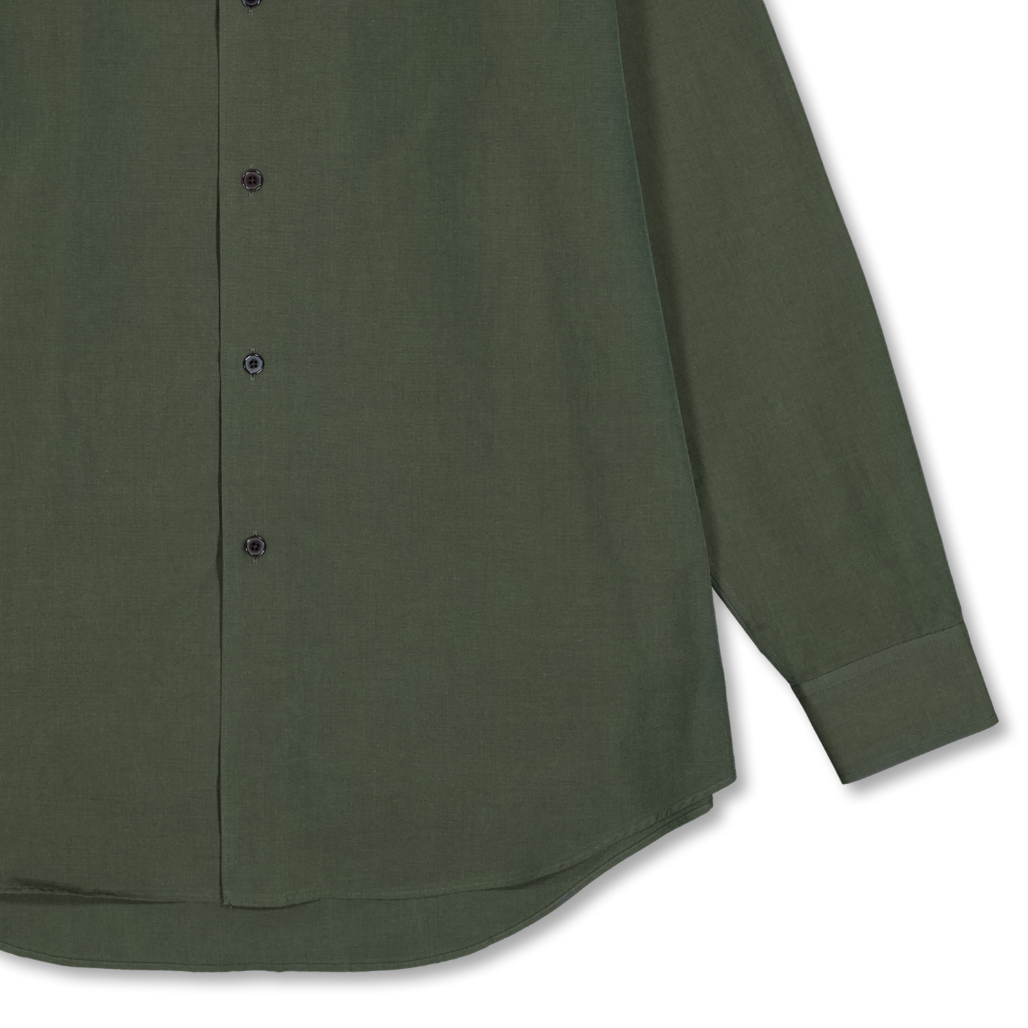 Auralee Washed Finx Weather Chambray Shirt Dark Olive | Nitty Gritty
